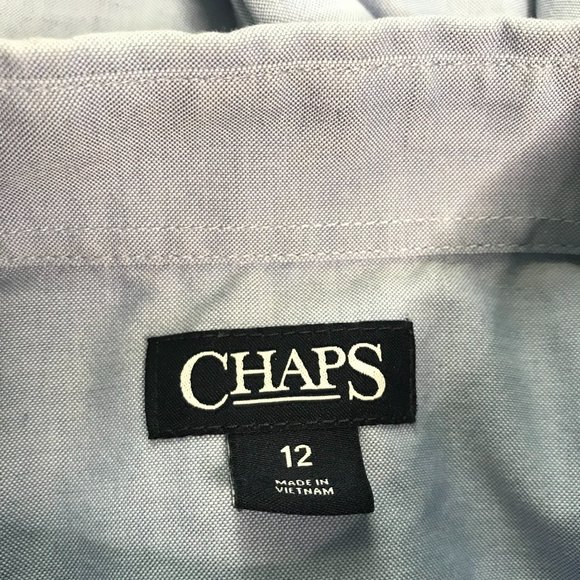 Chaps Blue Oxford Button Down Long Sleeve Shirt 12 - Picture 4 of 6